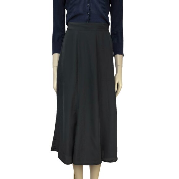 VALENTI VTG Luxury Designer Old Money Midi Full Circle Skirt sz 8 = modern Small - Picture 3 of 6